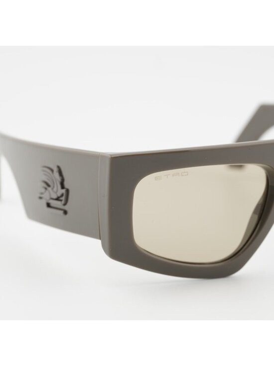 ETRO 0032/G/S 079U QT Sunglasses Mud Geometric Frame, Green Lenses main image 7